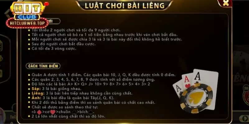 Quy tắc tính điểm bài Liêng online chuẩn chỉnh